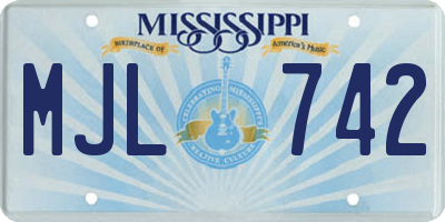 MS license plate MJL742