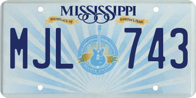 MS license plate MJL743