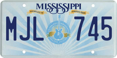 MS license plate MJL745