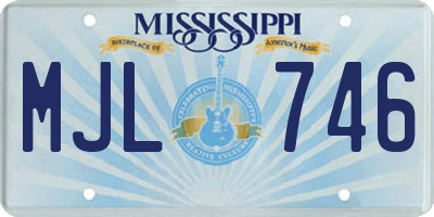 MS license plate MJL746
