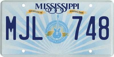 MS license plate MJL748