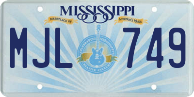 MS license plate MJL749