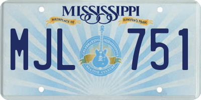 MS license plate MJL751