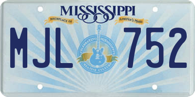 MS license plate MJL752