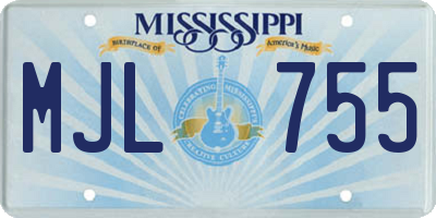 MS license plate MJL755