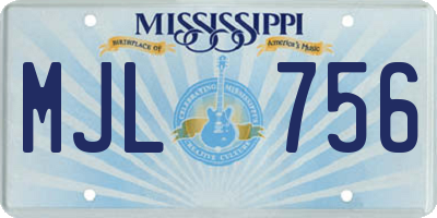 MS license plate MJL756