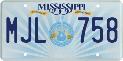MS license plate MJL758