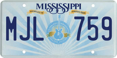 MS license plate MJL759