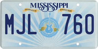 MS license plate MJL760