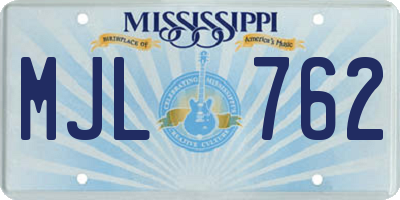 MS license plate MJL762