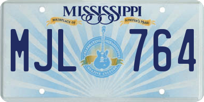 MS license plate MJL764