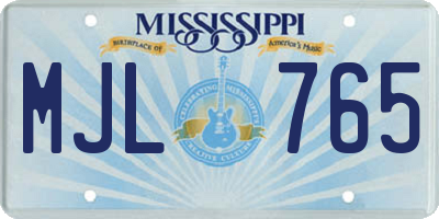 MS license plate MJL765