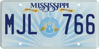 MS license plate MJL766
