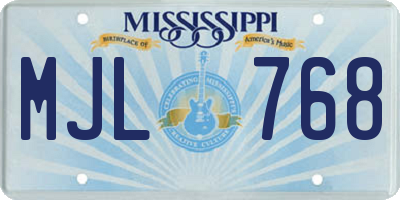 MS license plate MJL768