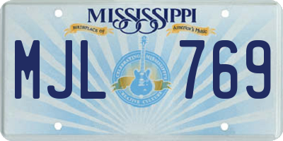 MS license plate MJL769