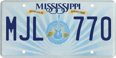 MS license plate MJL770