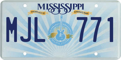 MS license plate MJL771