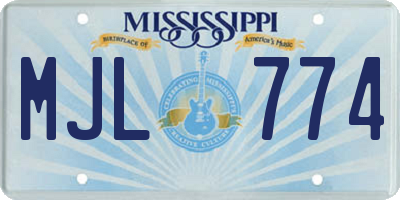 MS license plate MJL774