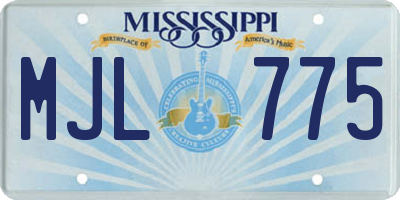 MS license plate MJL775