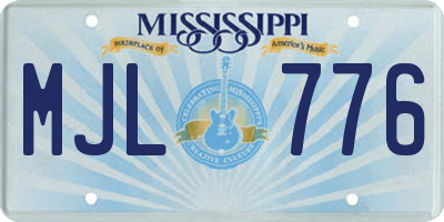 MS license plate MJL776