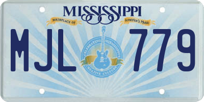 MS license plate MJL779
