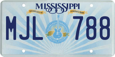 MS license plate MJL788