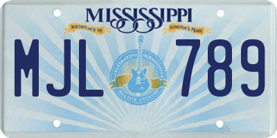 MS license plate MJL789