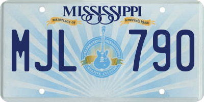 MS license plate MJL790