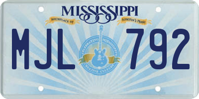 MS license plate MJL792