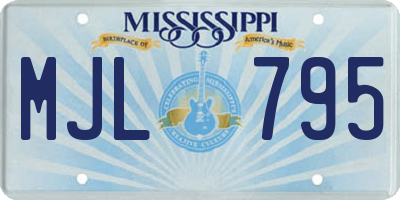 MS license plate MJL795
