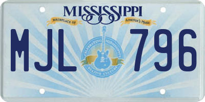 MS license plate MJL796