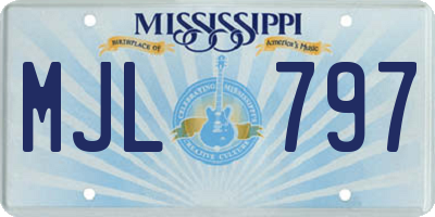 MS license plate MJL797