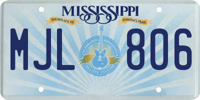 MS license plate MJL806