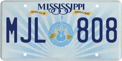 MS license plate MJL808