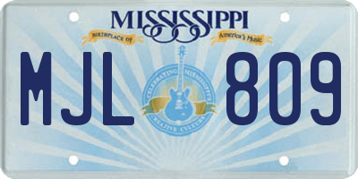 MS license plate MJL809