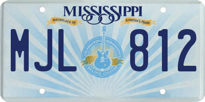 MS license plate MJL812