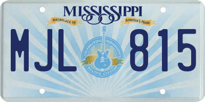 MS license plate MJL815