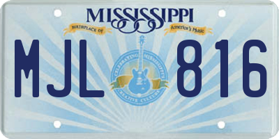 MS license plate MJL816