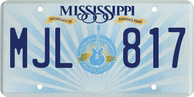 MS license plate MJL817