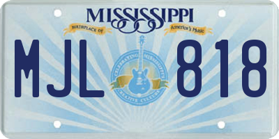 MS license plate MJL818