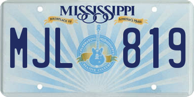 MS license plate MJL819