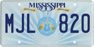 MS license plate MJL820