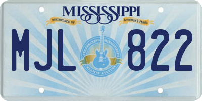 MS license plate MJL822