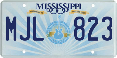 MS license plate MJL823