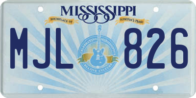 MS license plate MJL826