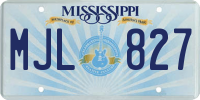 MS license plate MJL827