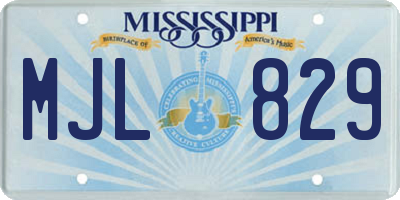 MS license plate MJL829