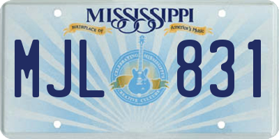 MS license plate MJL831