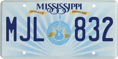 MS license plate MJL832