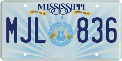 MS license plate MJL836